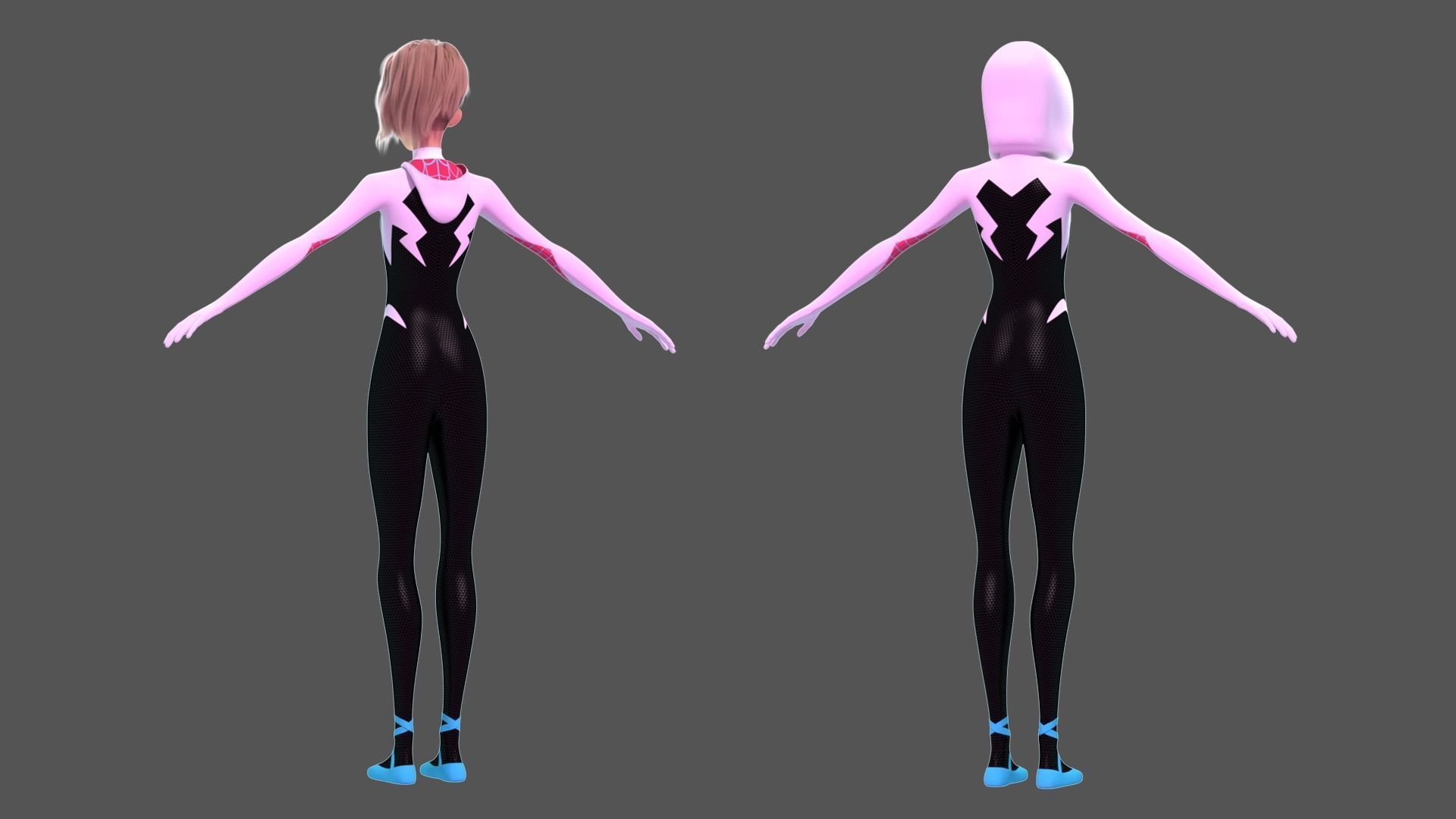 Gwen Stacy - Into the Spider-Verse Suit and School Uniform 3D model_5