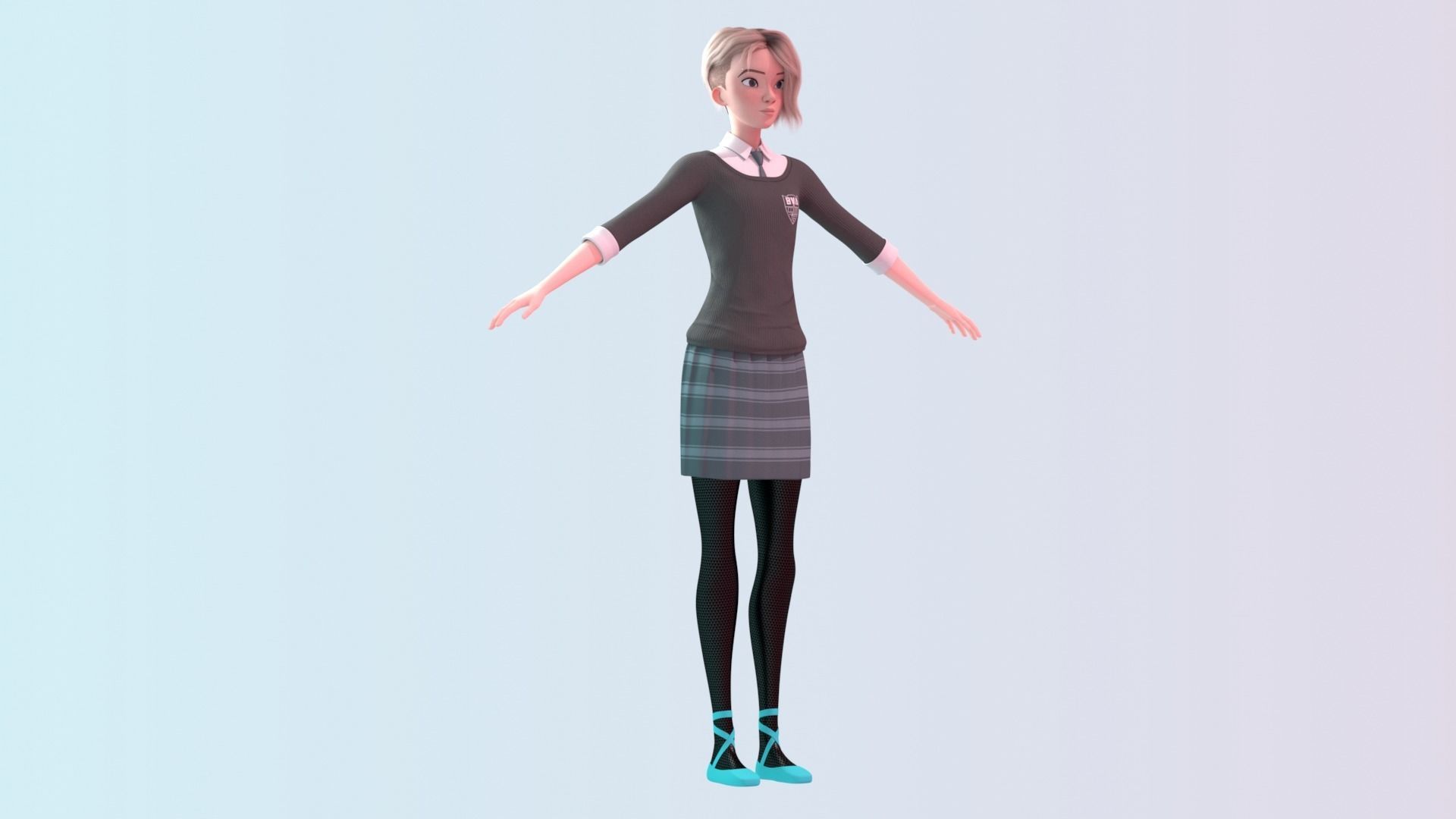 Gwen Stacy - Into the Spider-Verse Suit and School Uniform 3D model_2
