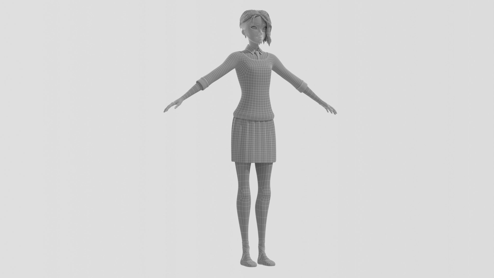 Gwen Stacy - Into the Spider-Verse Suit and School Uniform 3D model_6