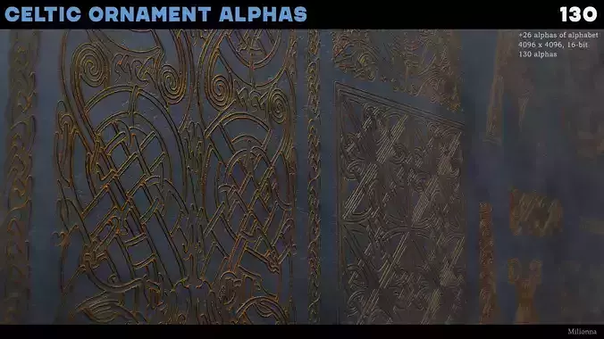 156 Celtic Ornament Alphas  Texture