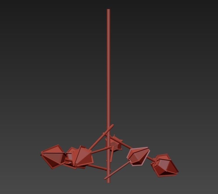 HARLOW Spoke Chandelier von Gabriel Scott 3D model_4