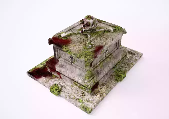 stone skull crate 3D