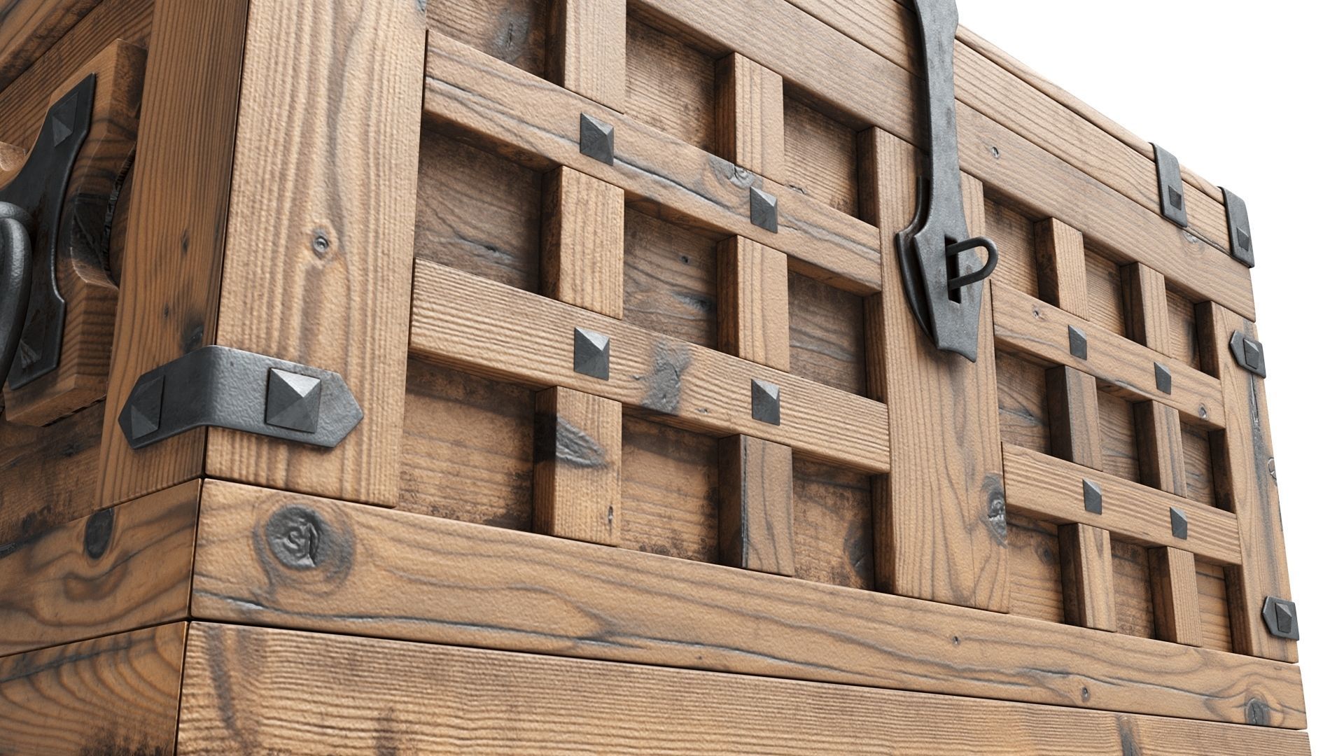 Old Chest 06 Low-poly 3D model_7