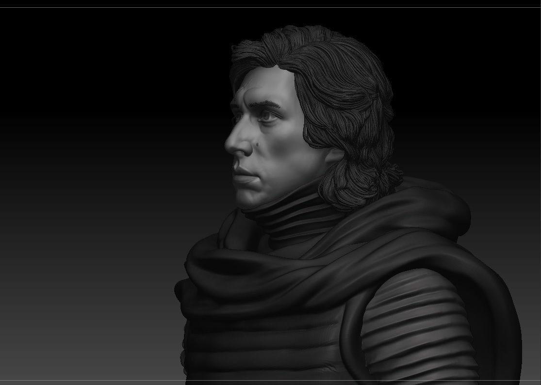 Adam Driver - Kylo Ren - Ben Solo - Star Wars 3D print model_4