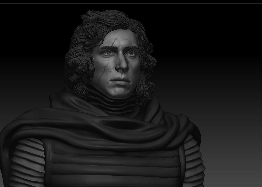 Adam Driver - Kylo Ren - Ben Solo - Star Wars 3D print model_1