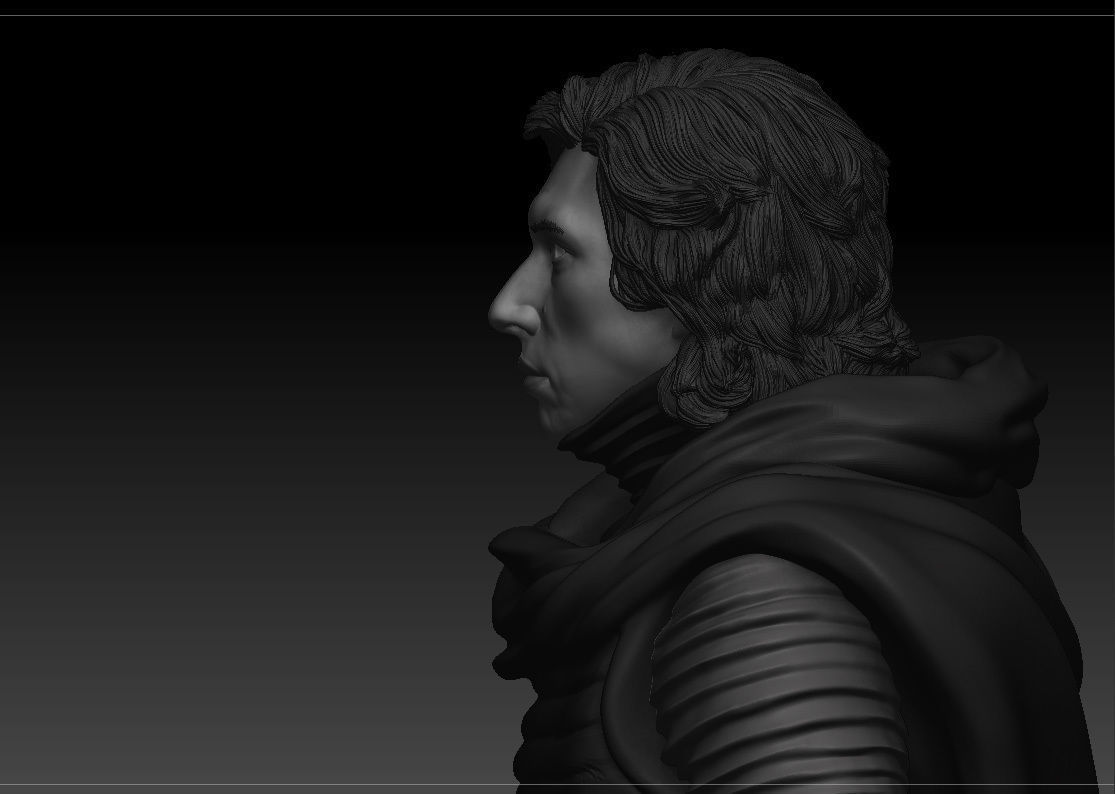 Adam Driver - Kylo Ren - Ben Solo - Star Wars 3D print model_5