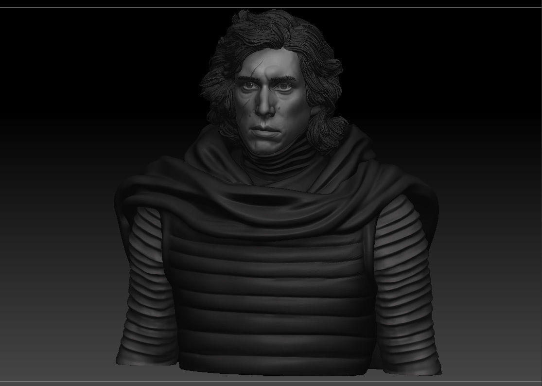 Adam Driver - Kylo Ren - Ben Solo - Star Wars 3D print model_13