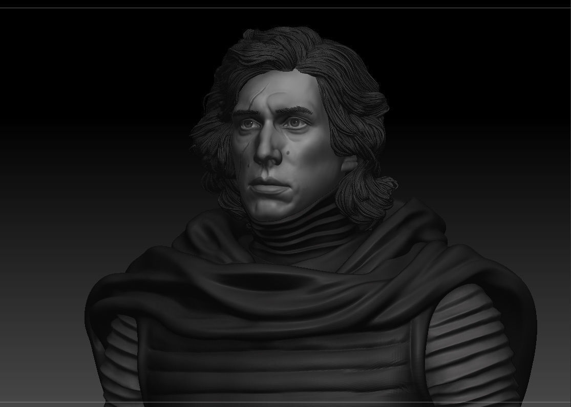 Adam Driver - Kylo Ren - Ben Solo - Star Wars 3D print model_3