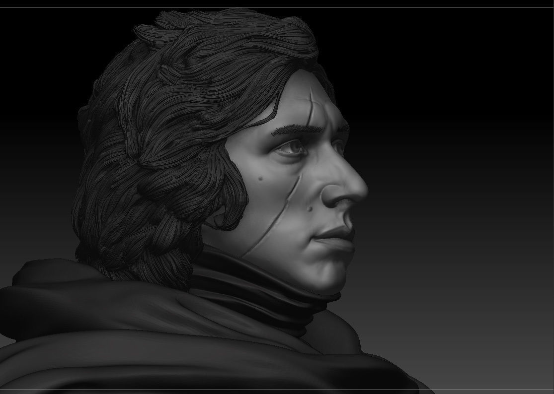 Adam Driver - Kylo Ren - Ben Solo - Star Wars 3D print model_10