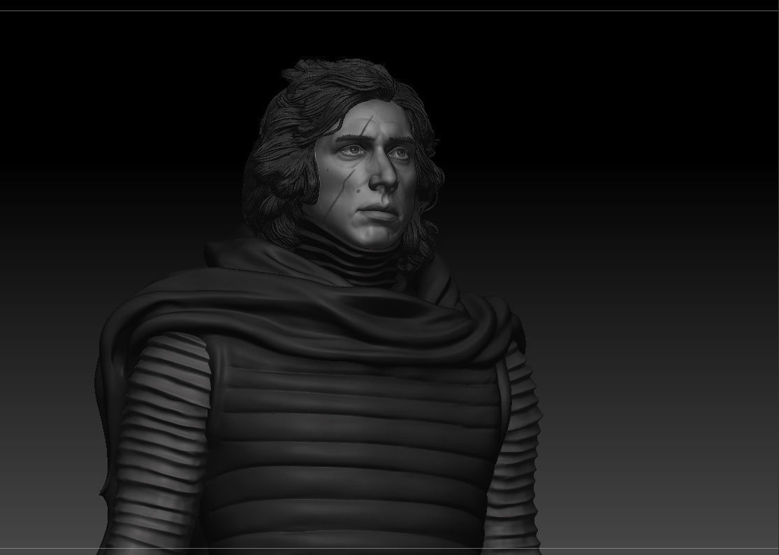 Adam Driver - Kylo Ren - Ben Solo - Star Wars 3D print model_14