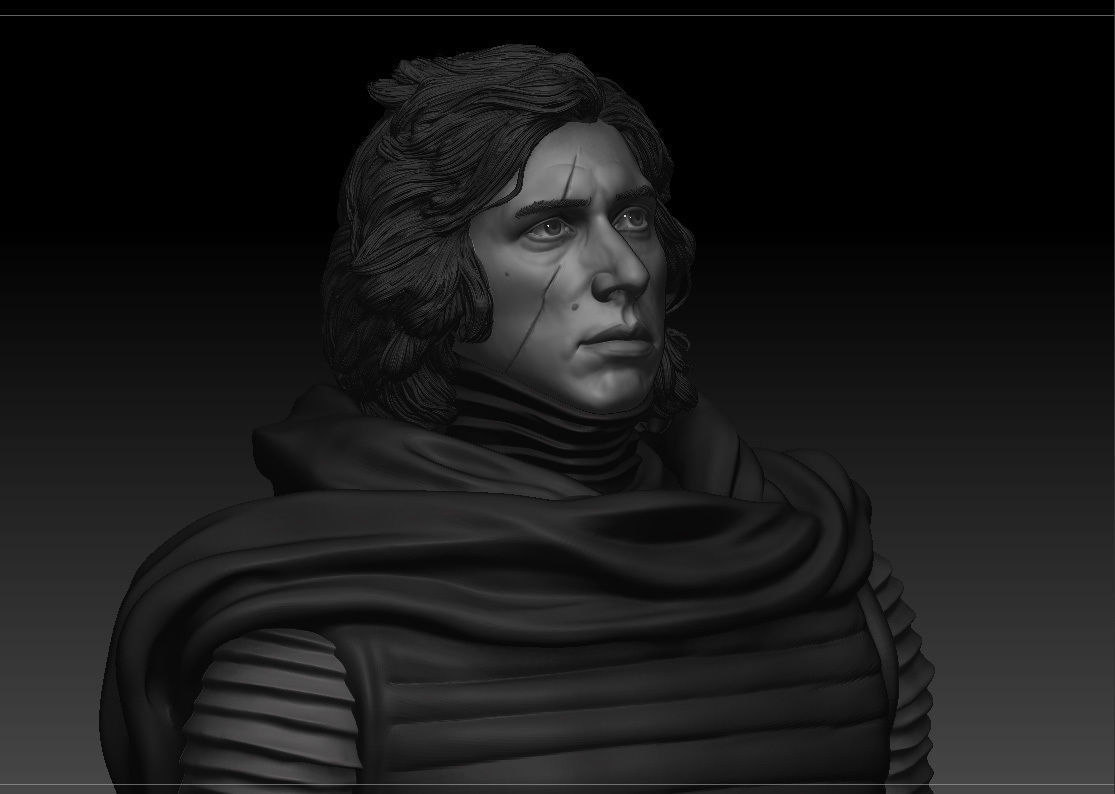 Adam Driver - Kylo Ren - Ben Solo - Star Wars 3D print model_8