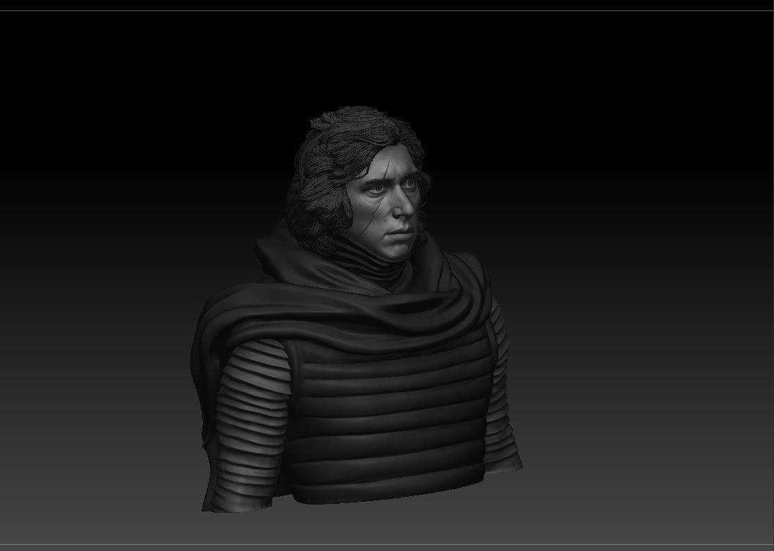 Adam Driver - Kylo Ren - Ben Solo - Star Wars 3D print model_15