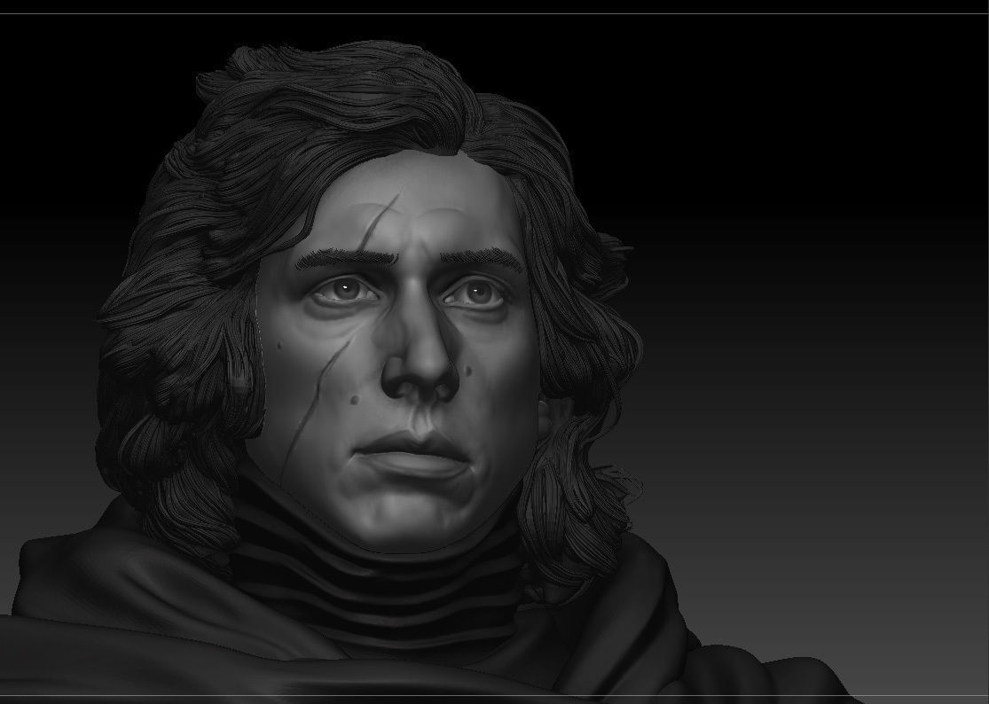 Adam Driver - Kylo Ren - Ben Solo - Star Wars 3D print model_11