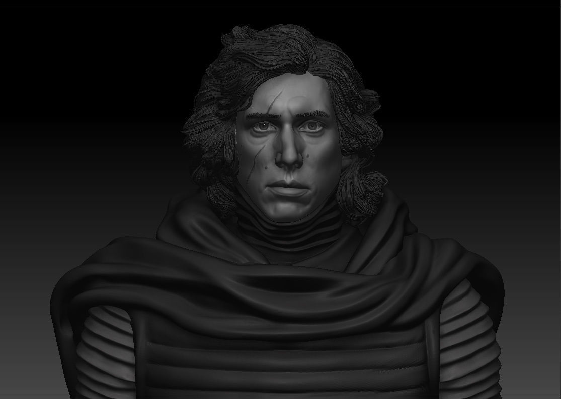 Adam Driver - Kylo Ren - Ben Solo - Star Wars 3D print model_2