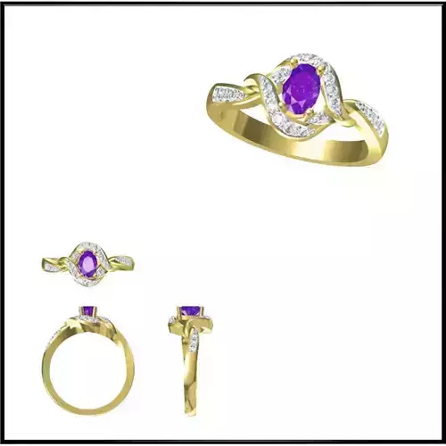 JCD Format Simple color stone rings jewelry cam