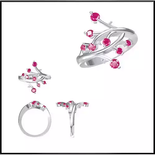 JCD Format Simple color stone rings cad cam jewelry design 3D print model