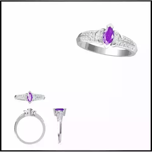 JCD Format Simple color stone rings autodesk jewelry design