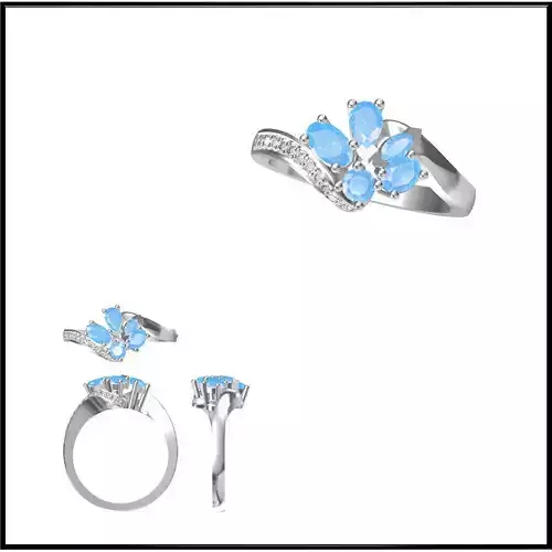 JCD Format Simple color stone rings 3design price