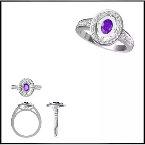 JCD Format Simple color stone rings 3d jewelry files for sale