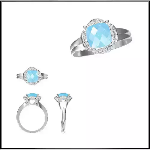 JCD Format Elegant gold color stone rings wax files jewelry