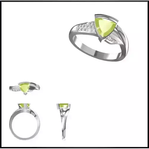 JCD Format  Elegant gold color stone rings rhino 3d jewelry