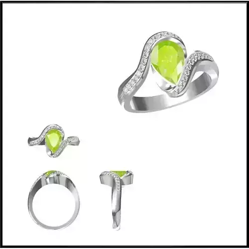 JCD Format  Elegant gold color stone rings metal file