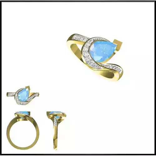 JCD Format  Elegant gold color stone rings jewelry cad institute