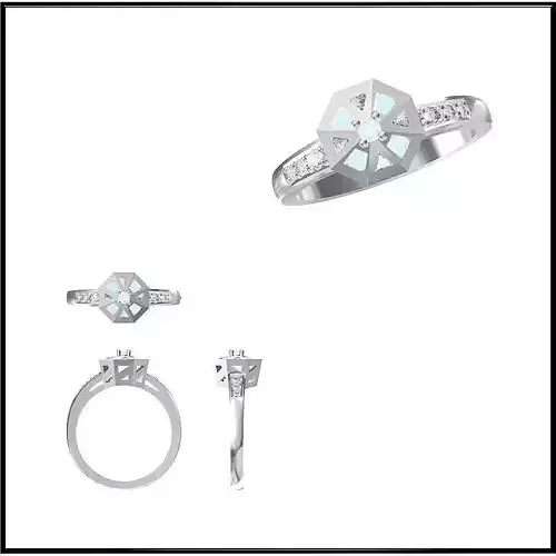 JCD Format Elegant gold color stone rings jewellery 3dm files