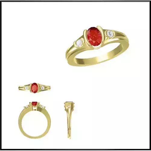JCD Format  Elegant gold color stone rings cad jewellery design