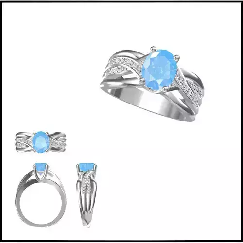 JCD Format  Elegant gold color stone rings cad color stone ring