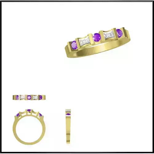 JCD Format  Elegant gold color stone rings cad cam jewelry