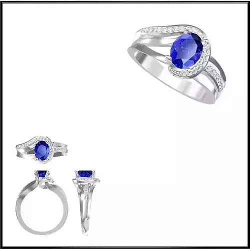 JCD Format Elegant gold color stone rings autocad jewelry