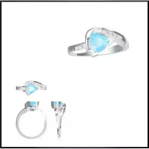 JCD Format  Elegant gold color stone rings 3d jewelry files