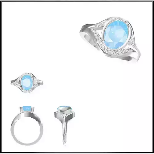 JCD Format  Diamond color stone rings ring cad