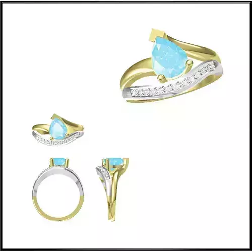 JCD Format  Diamond color stone rings 3d jewelry design