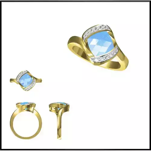 JCD Format  Diamond color stone rings jewelry cam