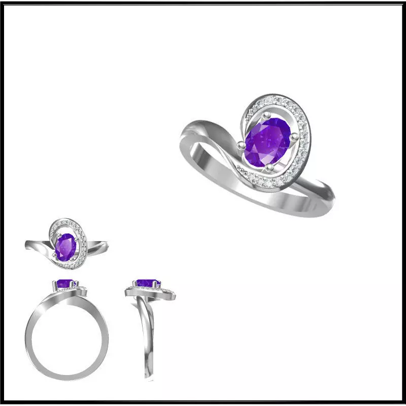 JCD Format Diamond color stone rings jewelry cad cam masters 3D print model