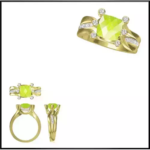 JCD Format  Diamond color stone rings jewelcad