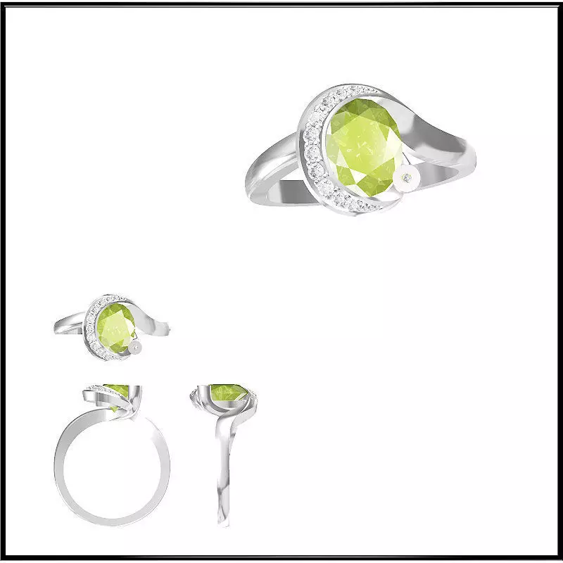 JCD Format Diamond color stone rings cad ring design 3D print model