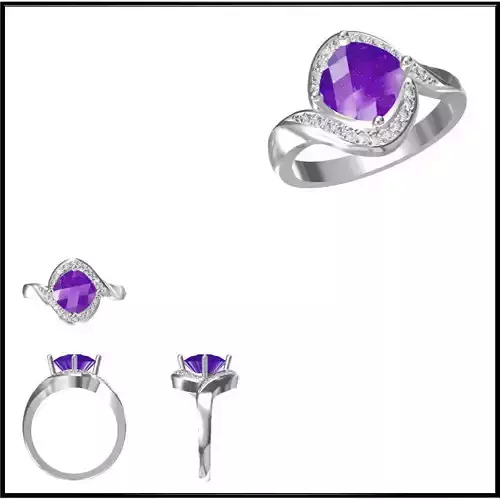 JCD Format Diamond color stone rings cad