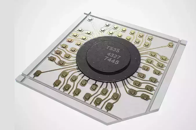Vintage microchip 3D model
