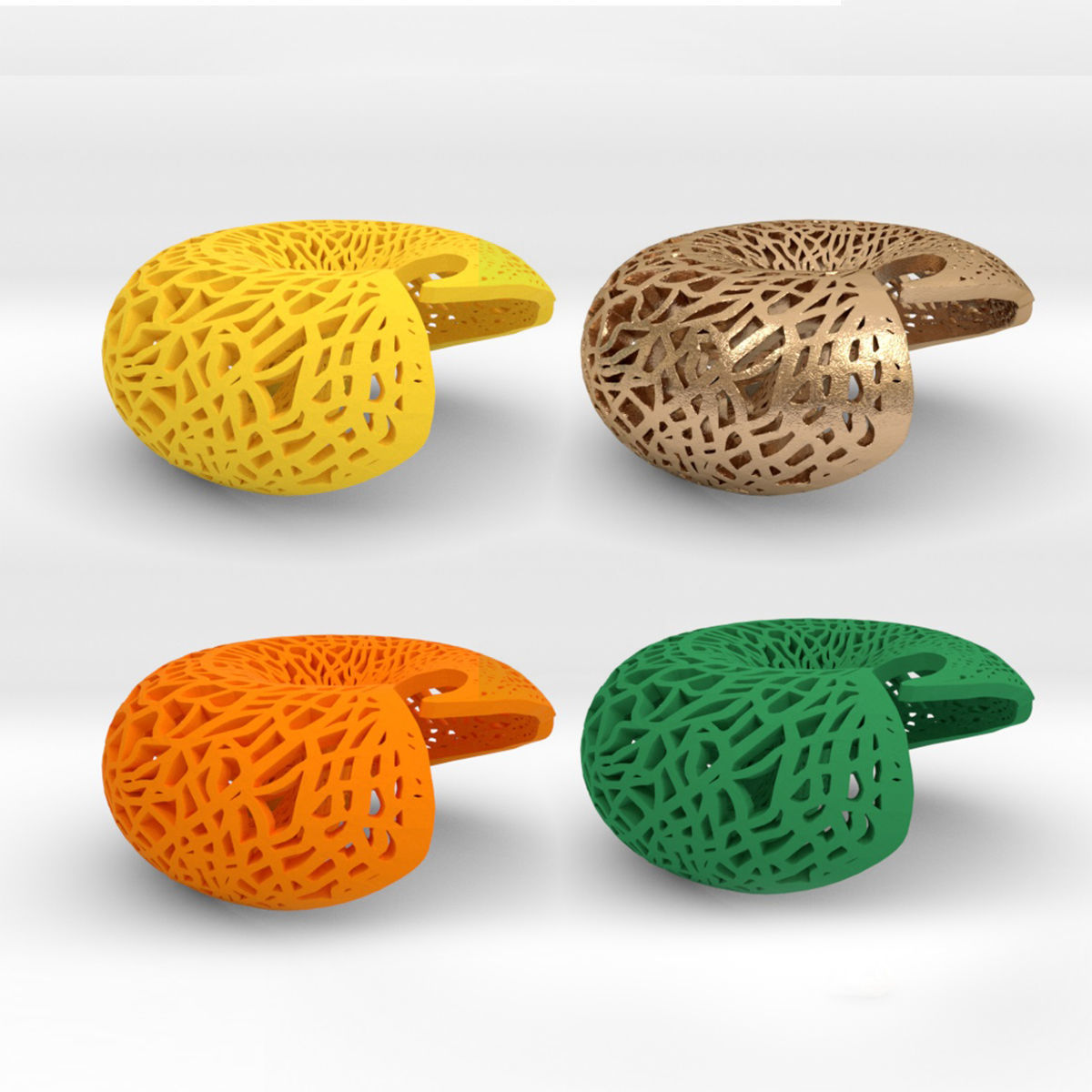 Leafy torus Lampshed 3D print model_10