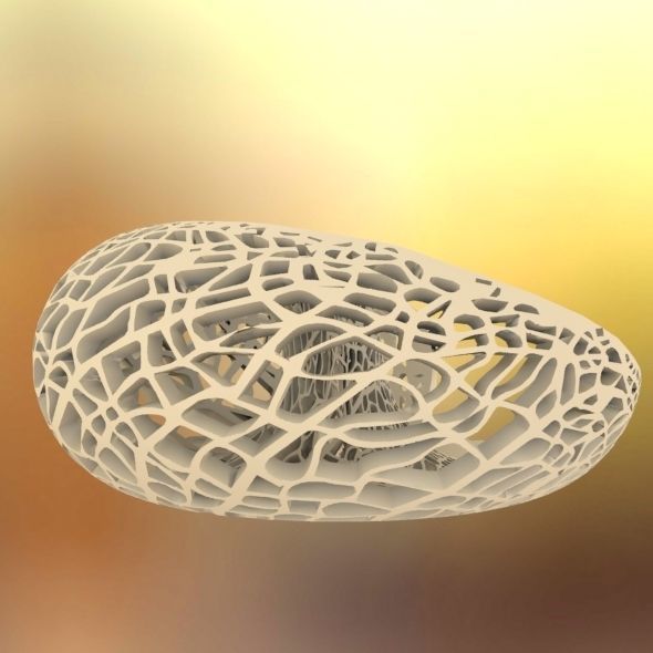 Leafy torus Lampshed 3D print model_37