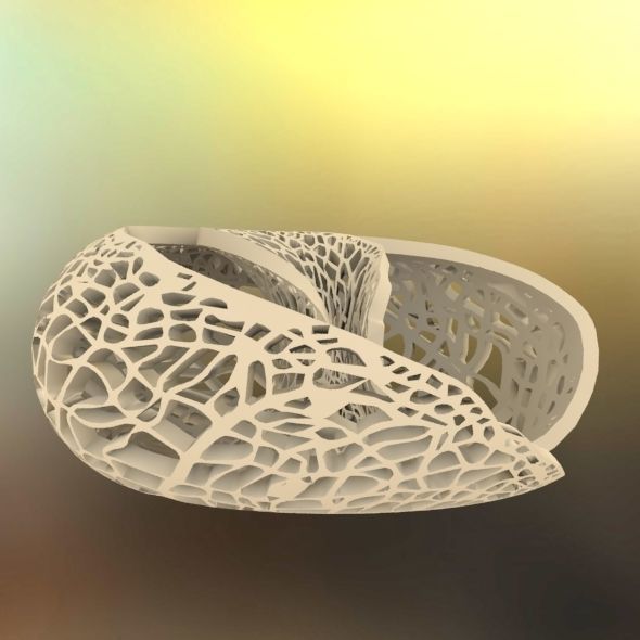 Leafy torus Lampshed 3D print model_46