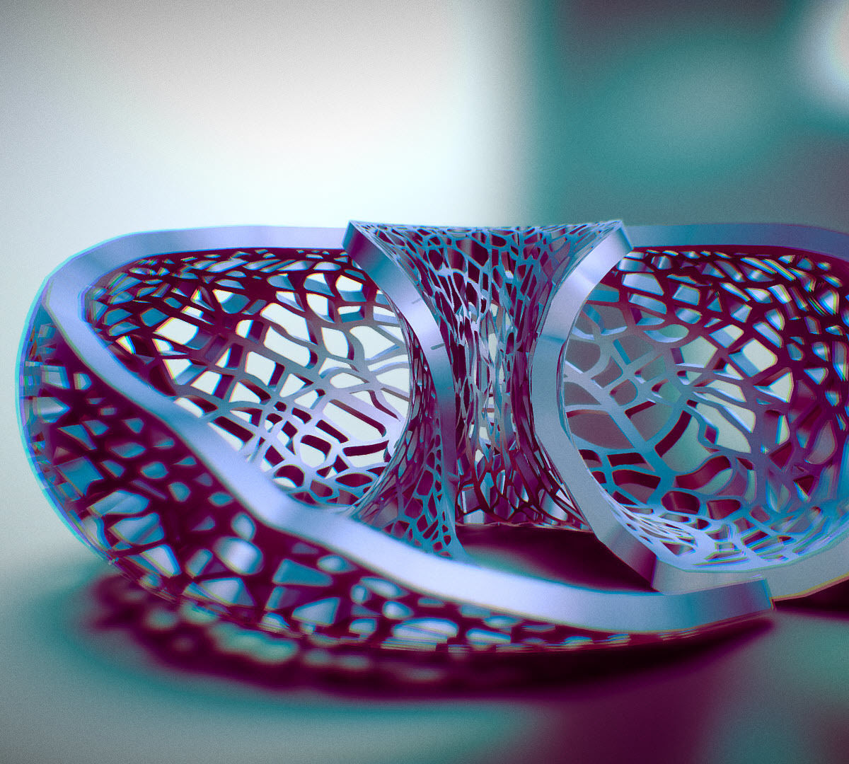 Leafy torus Lampshed 3D print model_23