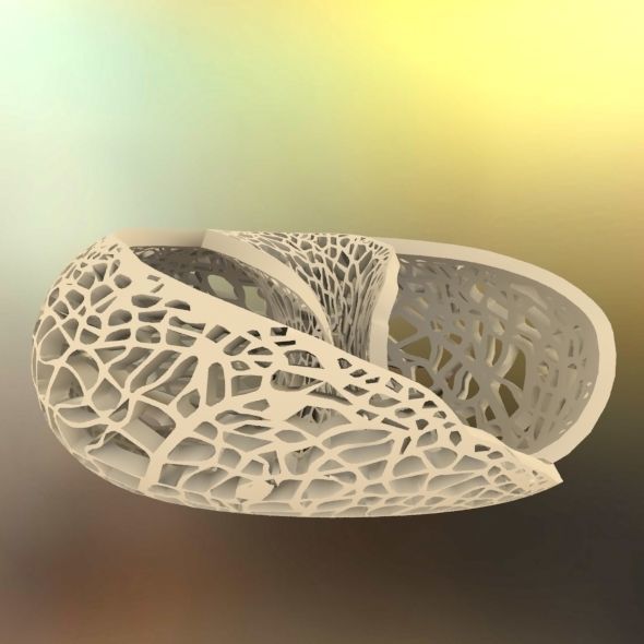 Leafy torus Lampshed 3D print model_47