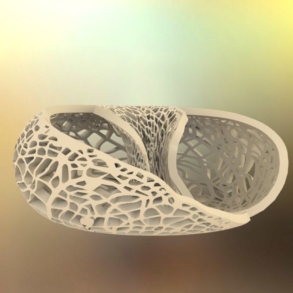 Leafy torus Lampshed 3D print model_49