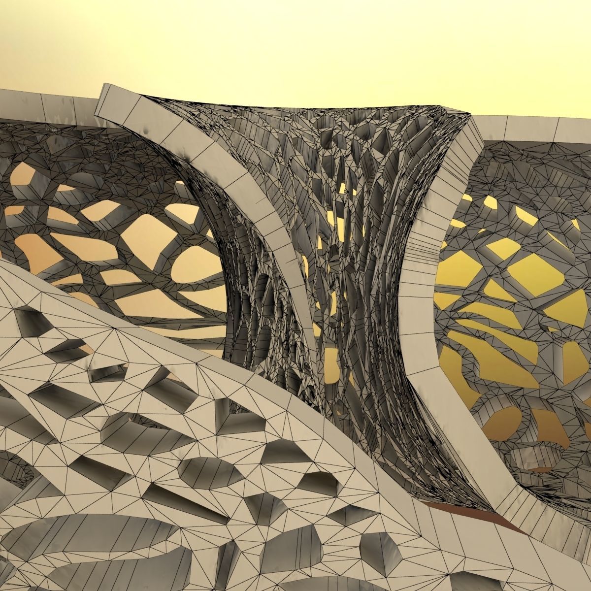 Leafy torus Lampshed 3D print model_7