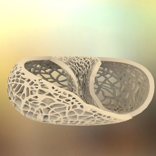 Leafy torus Lampshed 3D print model_50