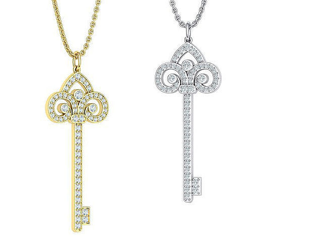 Diamond Key Necklace 3dmodel 3D print model
